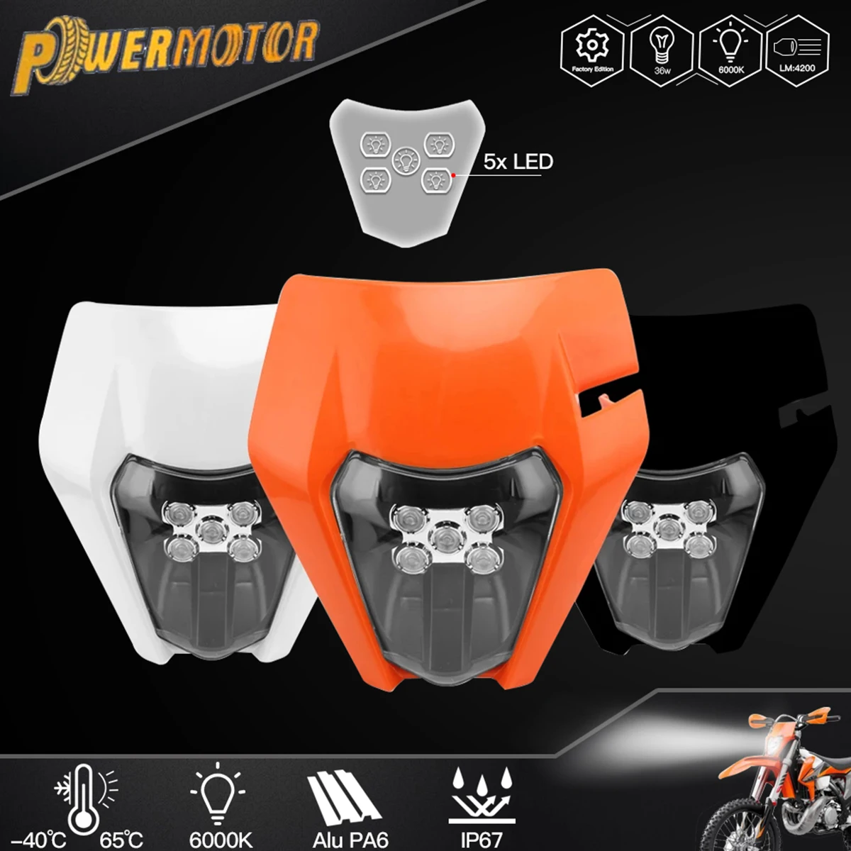 Nilight Motorcycle LED Headlight for KTM EXC EXCF SX SXF XC XCF XCW XCFW 125