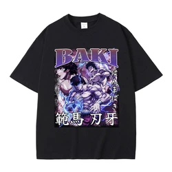 men Japanese Anime Baki Hanma The Grappler Graphic Print T Shirt Fashion Crew Neck Short Sleeve Plus Size T Shirt Women 62445