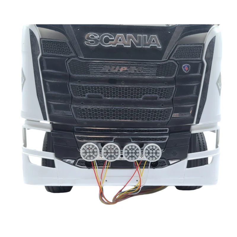 Lámpara de parachoques delantero para camión Tamiya 1/14 RC Scania 770s 56375 56360, luz LED de entrada de aire para remolque de Tractor, piezas de bricolaje LESU