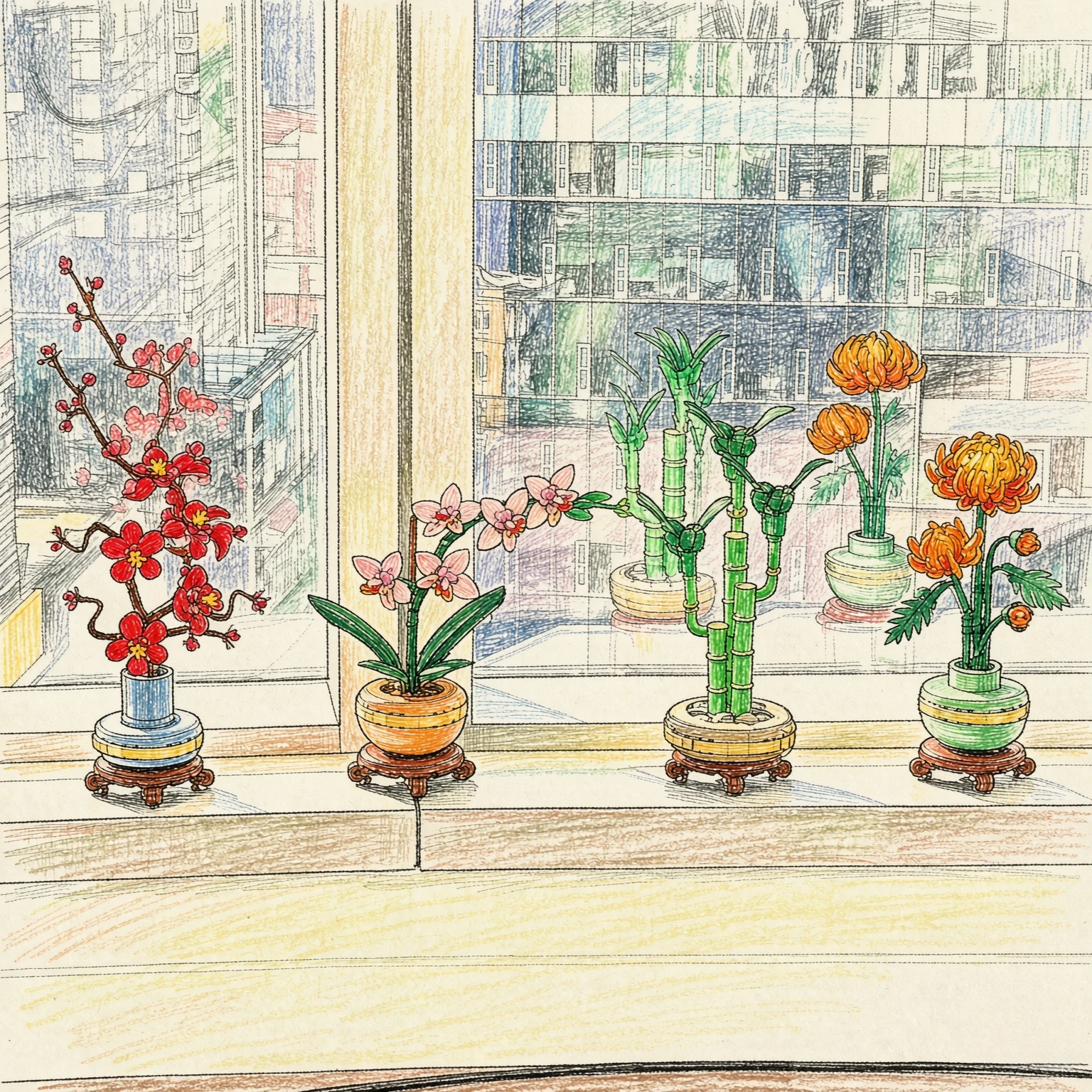 Model Kit Lego - Наборы строительных блоков Botanical Collection, совместимые