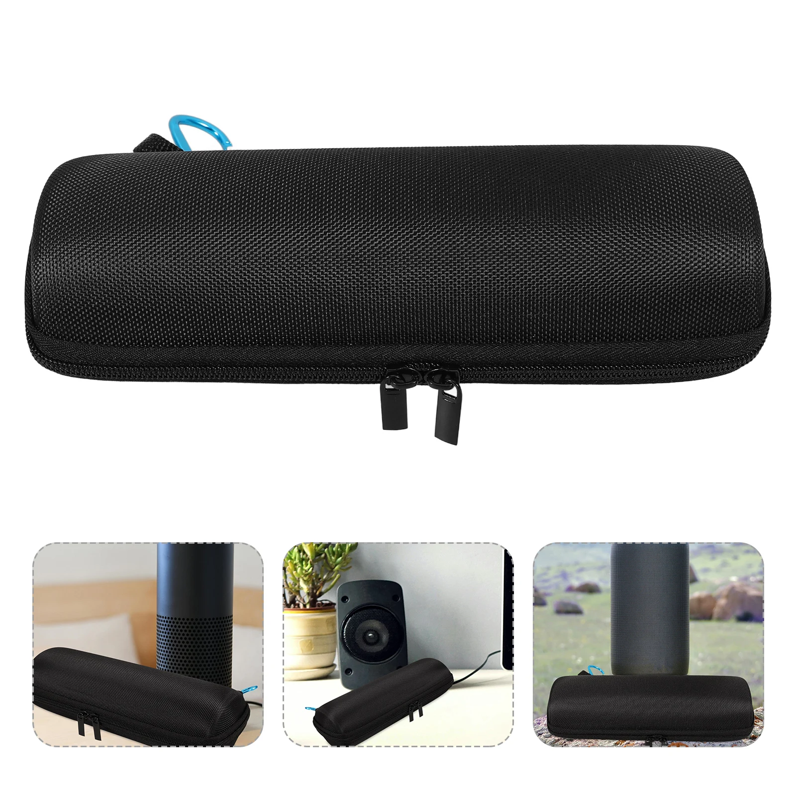

Compact Lightweight Pu Satin Speaker Case Box Charge2 19.7X9.5Cm Black Protective Bag For Travel Outdoor Activities Pulse