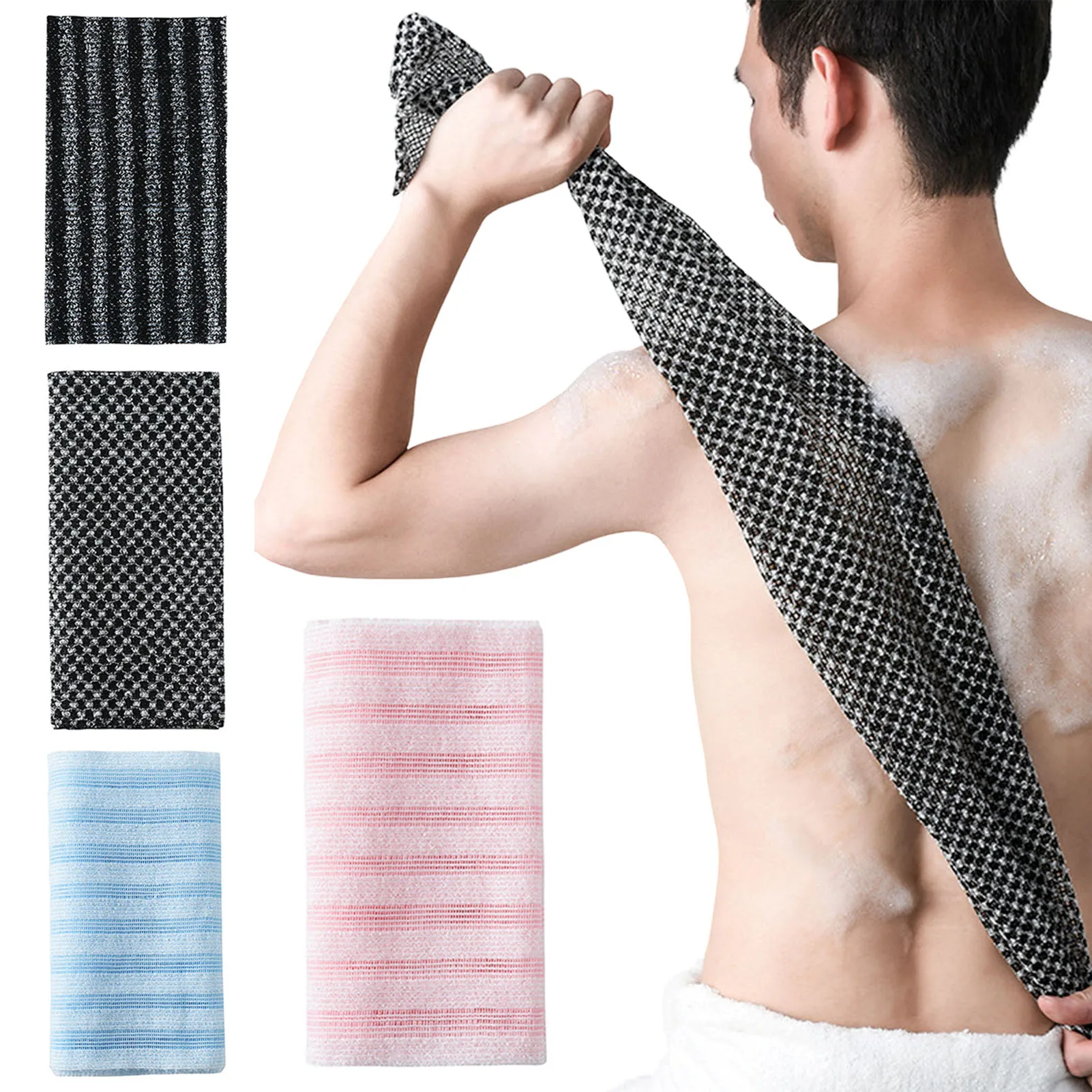 Extra Long Exfoliating Bath Towel Ultra Soft Back Scrubber for Men and Women Home Bathroom Shower and Body Care Tool