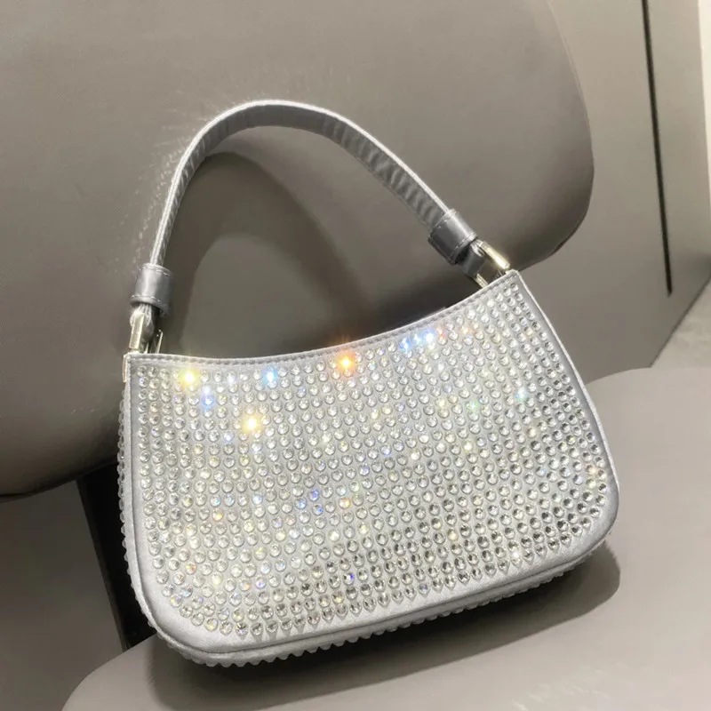 

2025 Luxury Full Diamond Evening Clutch Bag Brand Designer Women Shiny Rhinestone Shoulder Bag High-end Party Handbags And Purse