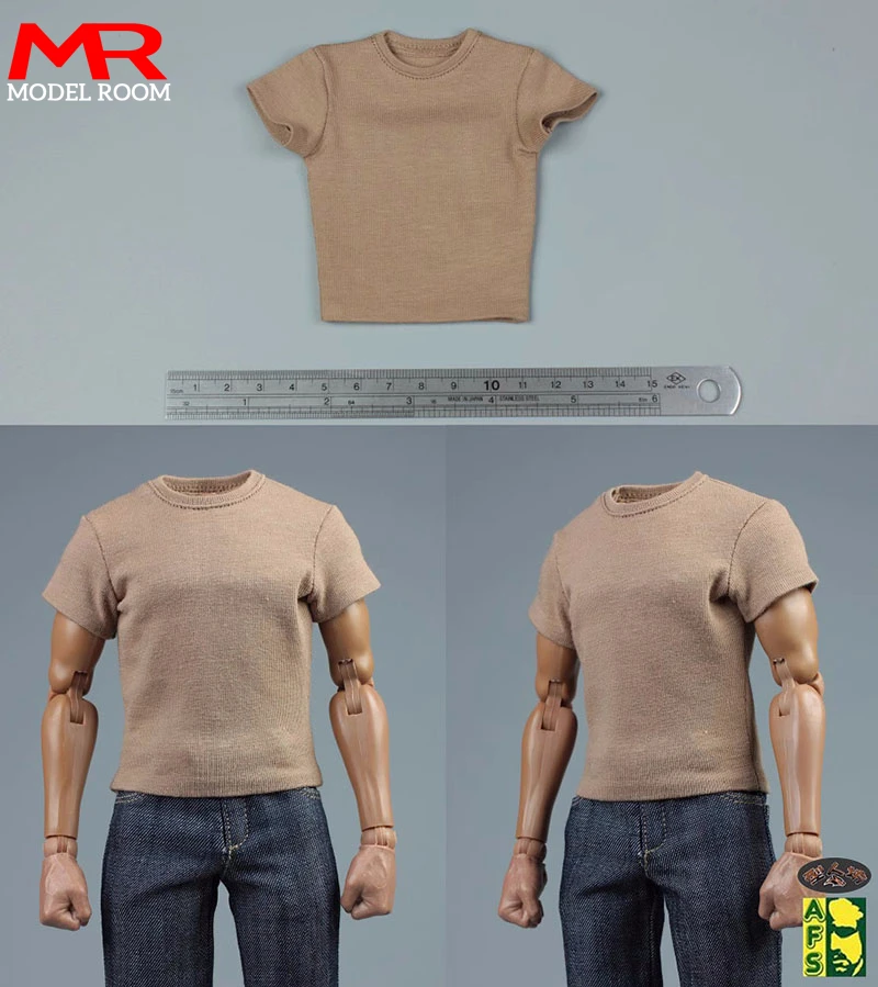 AFS 1/6 Skala Männliche Soldat Einfarbig T-shirt Tops Kleidung Modell Fit 12'' Soldat Action Figur Körper Puppen – Detail 5