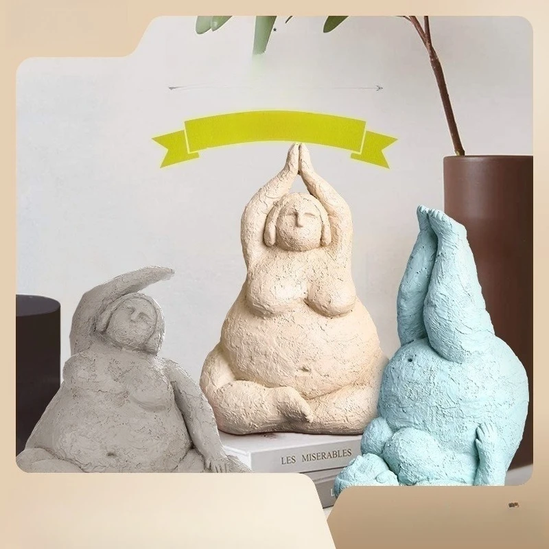 

Абстрактная скульптура йоги толстая женщина художественный декор для спальни гостиной дома
