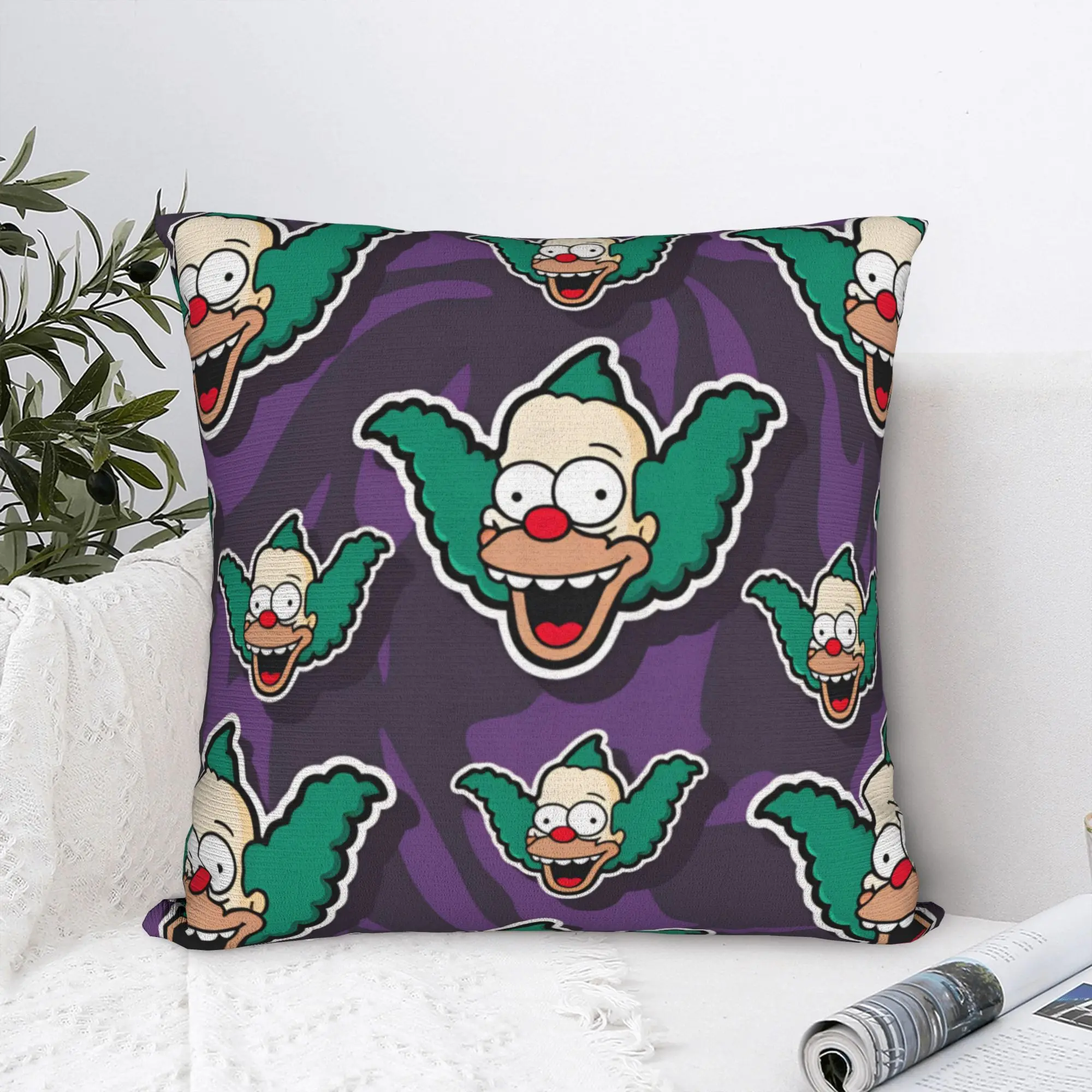 Pillow Case S-Simpsons Funny Clown Purple Camo Pattern Soft  Pillow Cover For Sofa Car Home Decor Novelty Pillowcases