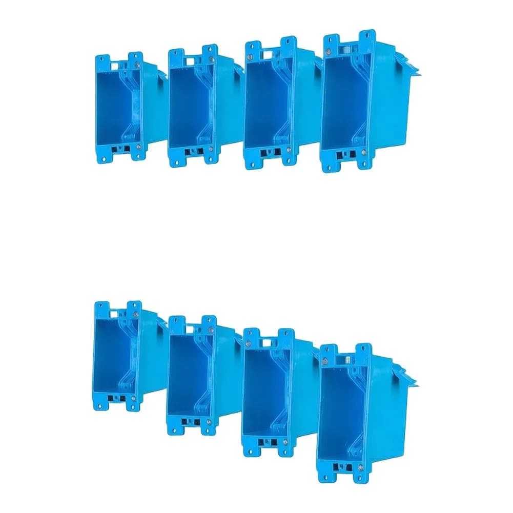 Blue Flush Mount Junction Box Drywall Outlet Box Tight Space Fit Non-conductive Plastic Flame-retardant Material