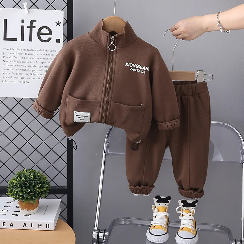 Boys Clothes Sets Spring Autumn 2025 Children Causal Coats Pants 2pcs Jackets Sports Suit For Baby Tracksuits Kids Outfits 4 5Y