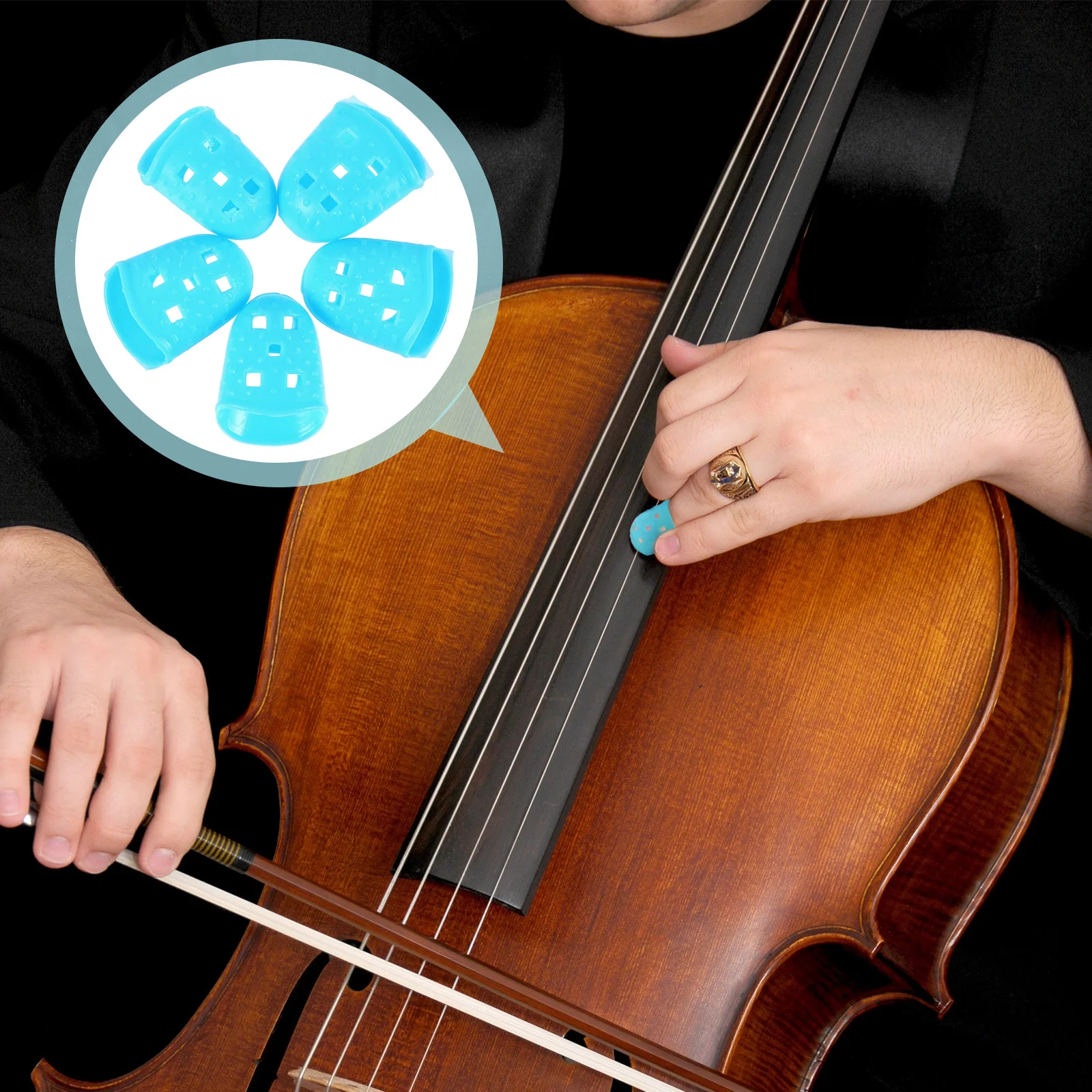 

25pcs Finger Protection Caps Silicone Fingertip Covers For Guitar Instrument Lightweight Breathable Accessory Tool