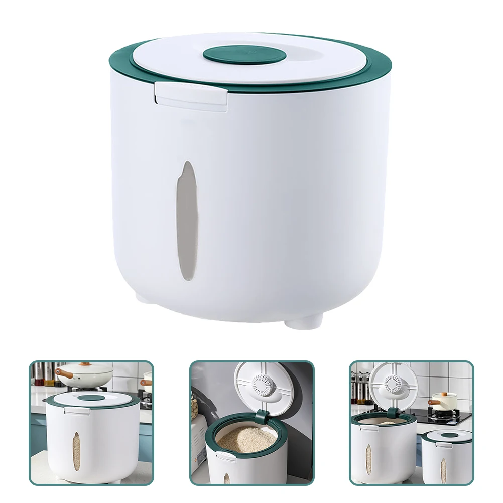 

Sealed Rice Bucket 10lbs Moisture proof Insect proof Grain Container Storage Box Dispenser Kitchen Home Transparent Window