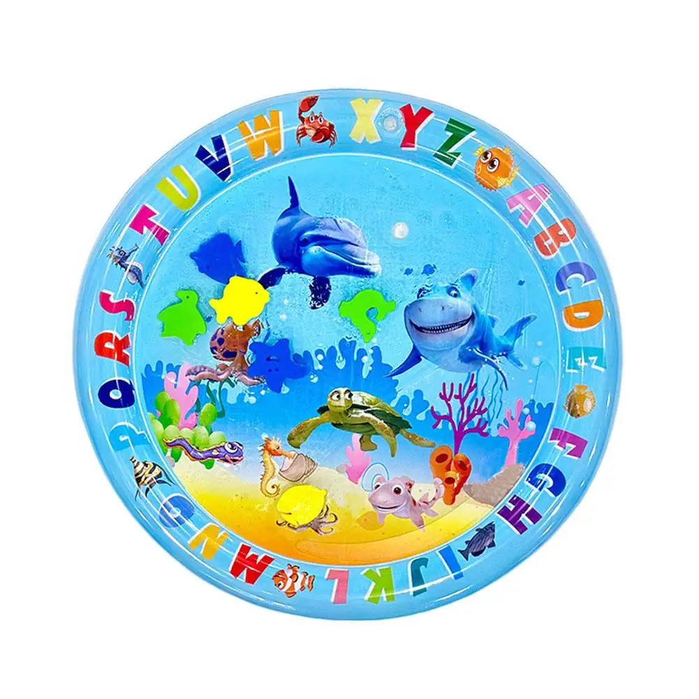 65/100cm Pet Crawling Water Mat Pvc Inflatable Dog Funny Pad Sensory Bed Portable Water Water Mat Playing Toddlers R3n7