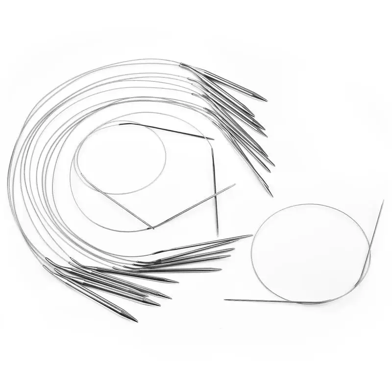 80 cm 2,0–10 mm Edelstahl-Rundstricknadeln, Häkelnadeln, Nadel, Bastelwerkzeuge, Strickhaken, Handarbeiten, DIY-Weberei