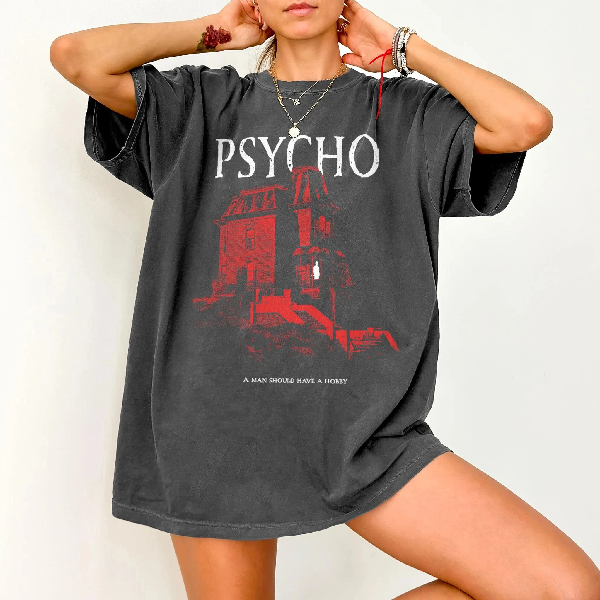 Psycho T-Shirt Bates Motel Silhouette Tee Norman with Knife Shirt Cult Classic Horror Movie Tee Hitchcock Quote Shirt