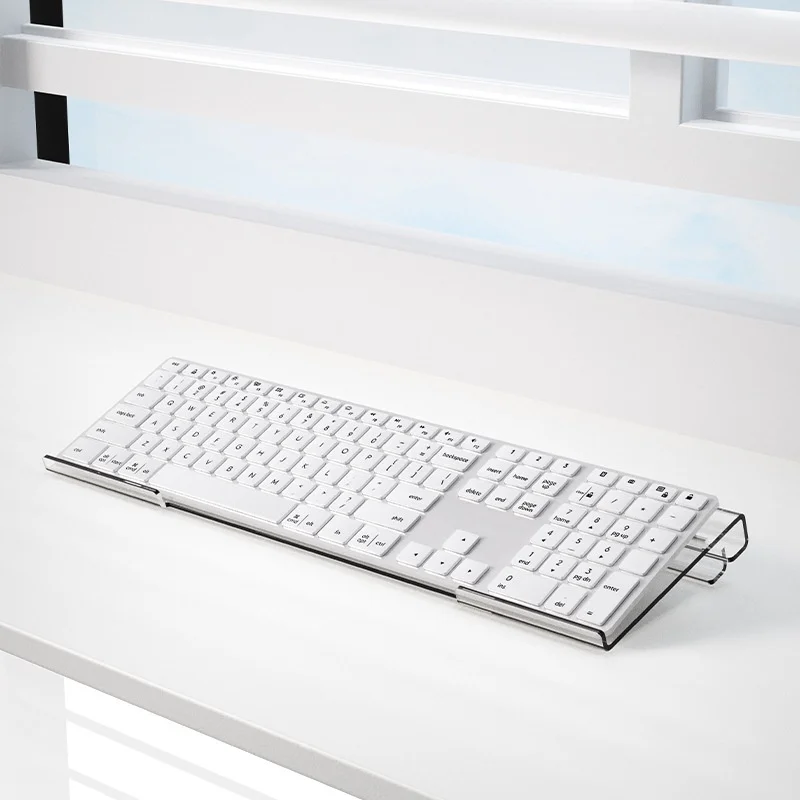 Acryl-Tastaturständer Z-Form Neigbarer Desktop-Ständer mit Handgelenkauflage für Mechanische Tastaturen Transparent Schwarz – Detail 9