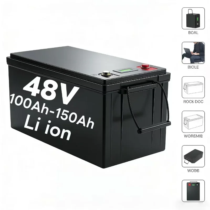 48V 100Ah-150Ah Li-ion Lithium Battery Pack | 5kWh/7kWh High-Efficiency Replacement Power Supply, Widely Used for Golf Carts, RV