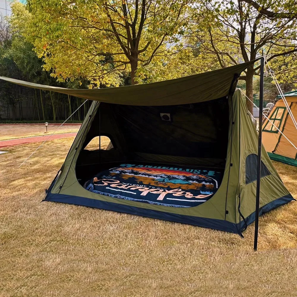 Waterproof Large Outdoor TC Cotton Pyramid Tipi Tent Camping Hot Tent Survival Shelter Tent with Stove Jack