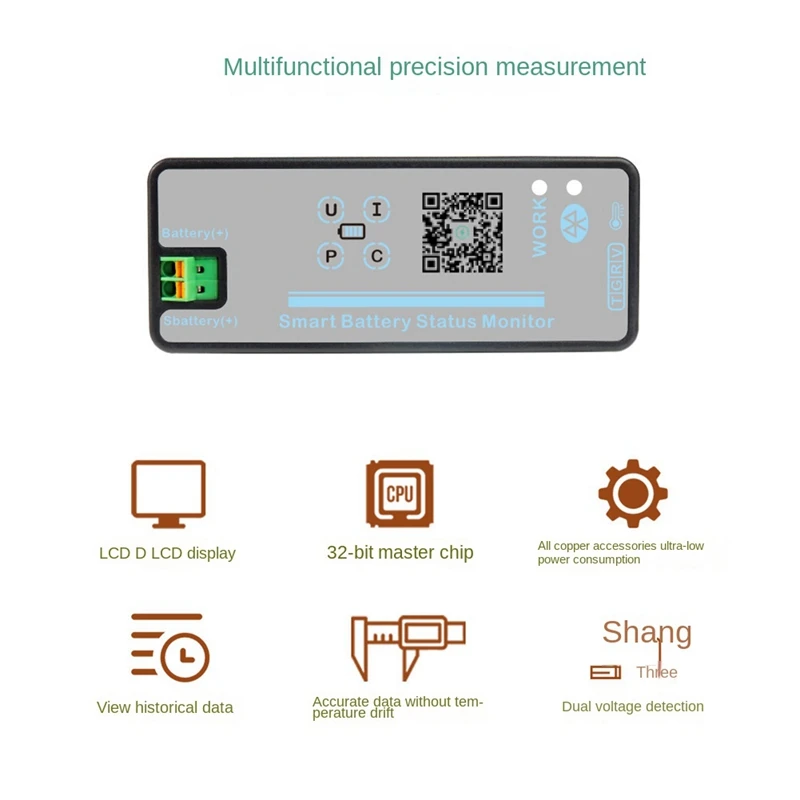 SEWS-KL500A Coulomb Meter 120V150A Battery Monitor Voltage Current Capacity Power Coulomb Counter Meter Bluetooth APP Version