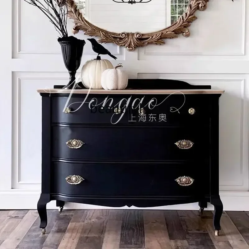 

xz1X1French retro solid wood chest/neoclassical drawer storage decorative cabinet entrance cabinet