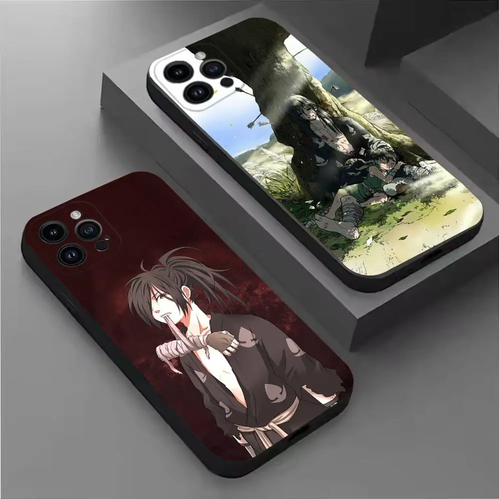 Japanische Anime D-Dororo Handyhülle für iPhone 17,16,15,14,13,12,11,Pro,Max,Plus,E,SE4,Air,Mini Schwarz Soft Cover