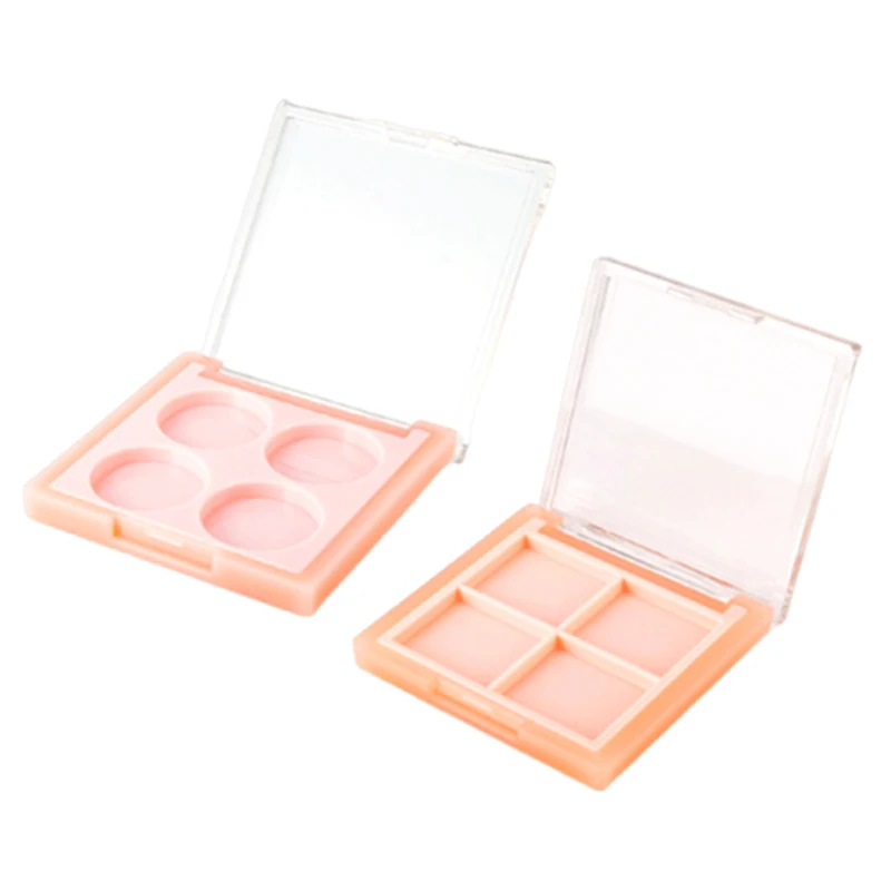 4 Grids Rectangular Eyeshadow Pigment Empty Container Palettes Clear Plastic Portable Lipstick Dispenser Case Tray Makeup Cosmet