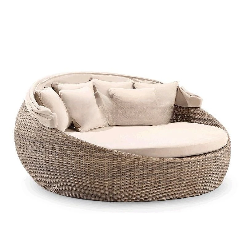 Outdoor loungers patio rattan sofa open-air beach loungers balcony swimming pool