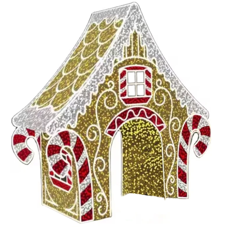 Customizable 3D House Motif Light Outdoor Christmas Festival Light Decorations 24V/220V Model Lights for Cultural Festivals