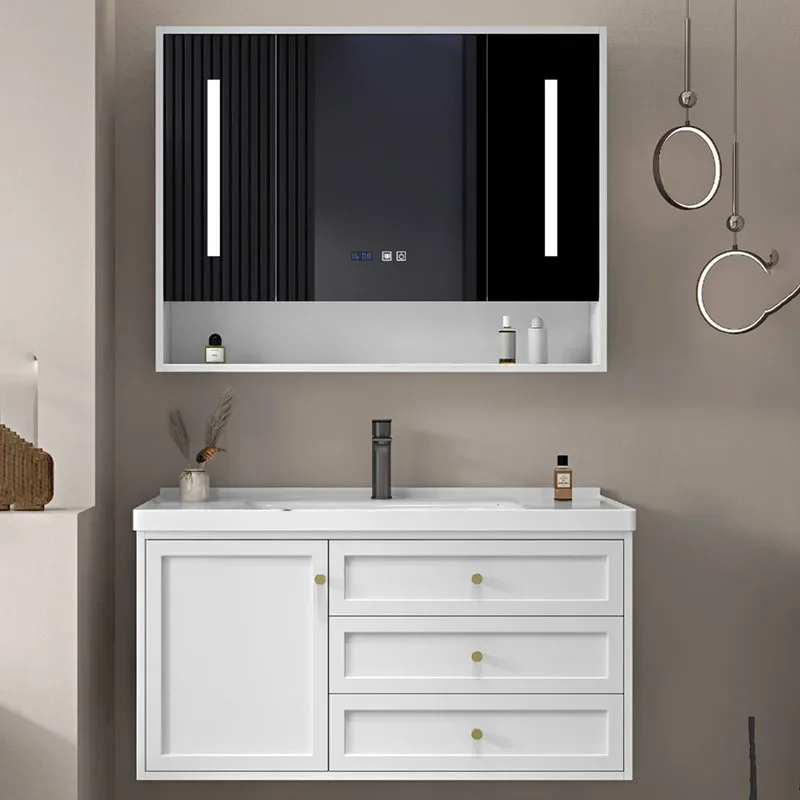 

New Ceramic Integrated Bathroom Cabinet Basin Oak Sink Washbasin Bathroom Cabinet Combination Gabinete Toilet Furniture