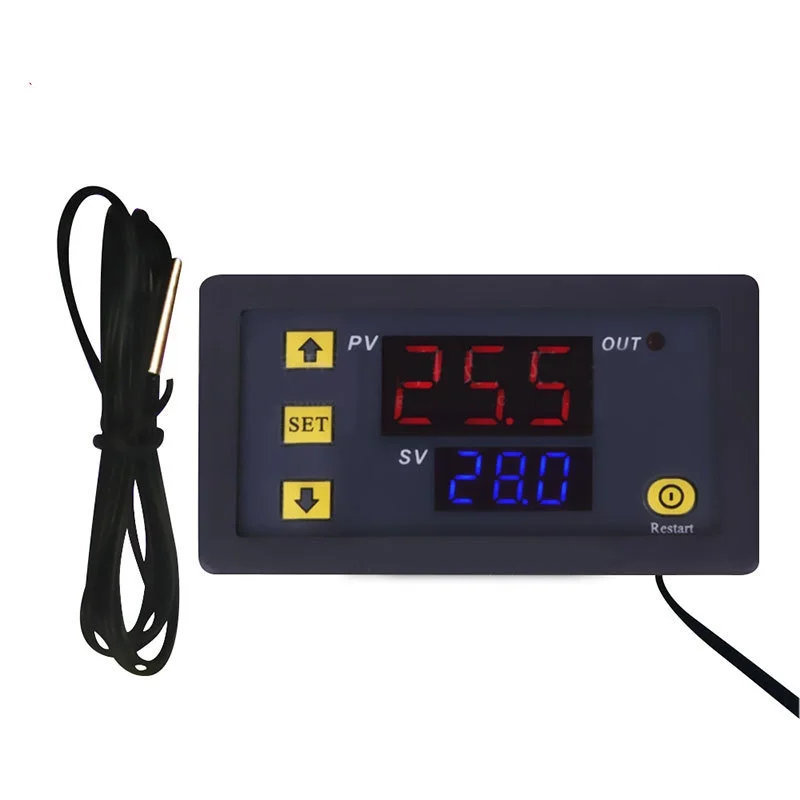 W3230 12V 24V AC110-220V Probe line 20A Digital Temperature Control LED Display Thermostat With Heat/Cooling Control Instrument