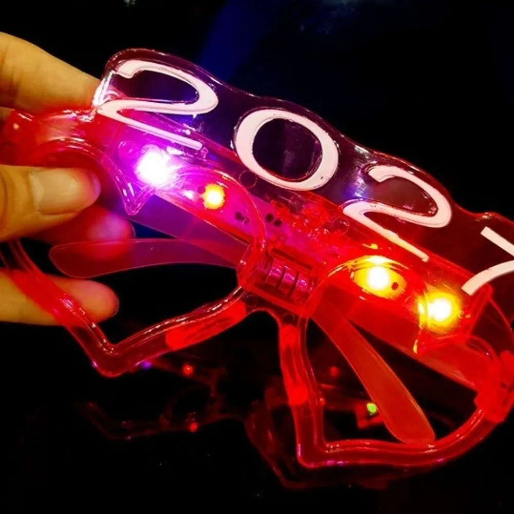Funny New Year Glow Glasses Number Heart Shape 2027 LED Glow Glasses Plastic Cool Luminous Eyewear New Year Decorations
