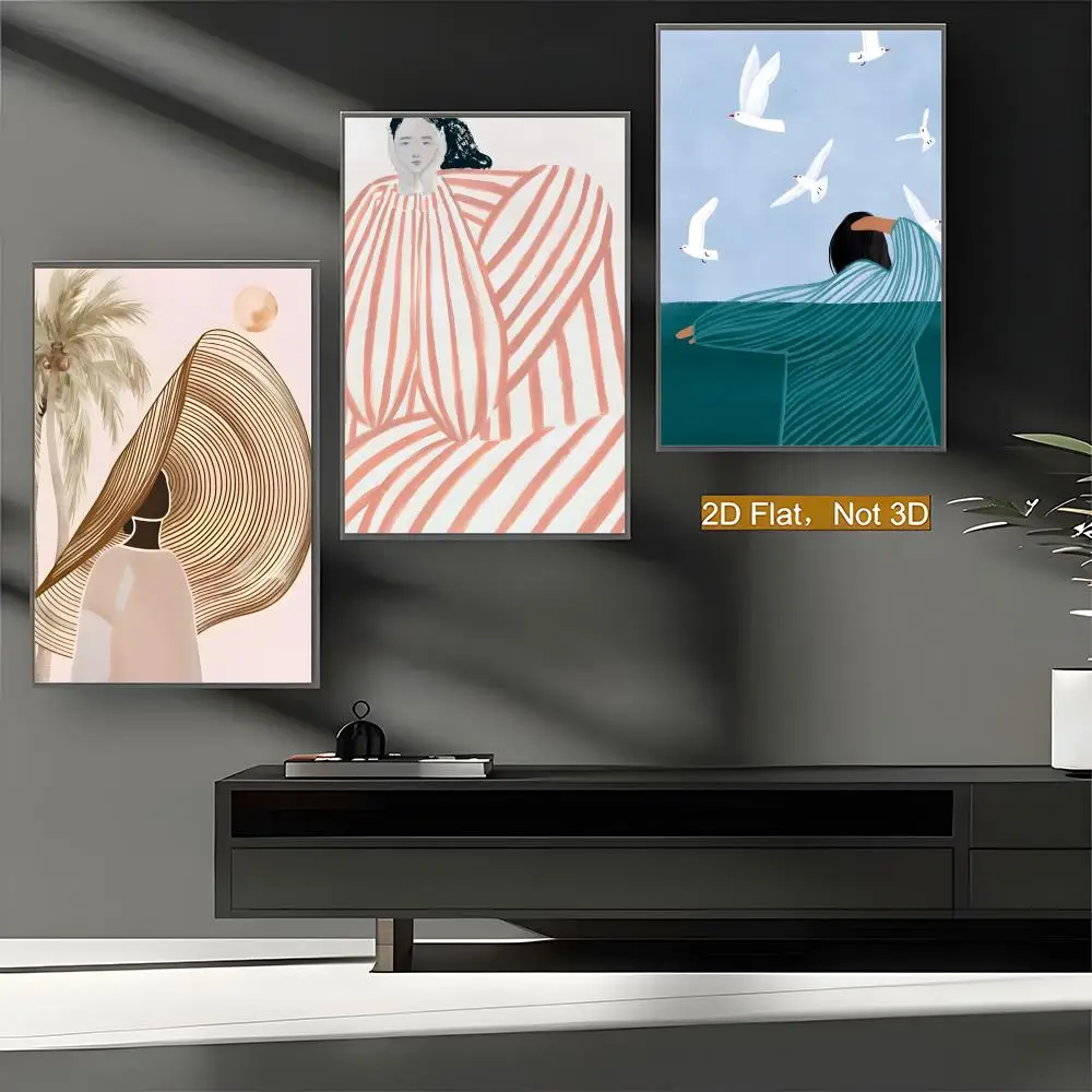 Abstract Sofia Lind Body Line Poster Premium PP Wall Decal - Peel & Stick, HD Print, Waterproof Home Decor