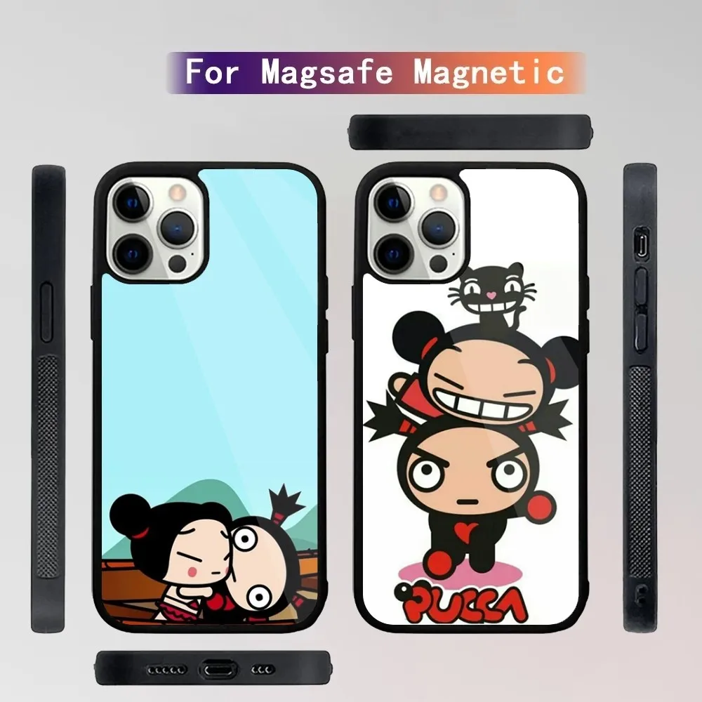

Cartoon P-Pucca Garu Phone Case For iPhone 15,14,13,12,11,Plus,Pro,Max Mini Magsafe Magnetic Wireless Charging