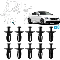 10PCS For Mercedes-Benz C-Class W204 2007 2008 2009 2010 2011 -2014 Car Fender Bumper Wheel Arch Lining Mudguard Trim Clip Rivet