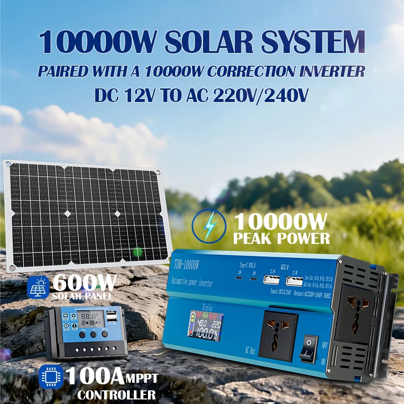 10000W Pure Sine Wave Solar Inverter DC To AC Power Converter Off-Grid Solar Inverter For Home RV Farm Solar System