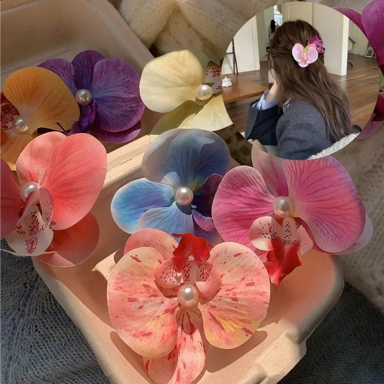 

Заколка для волос с жемчугом Phalaenopsis, заколка для волос с цветком, орхидея, бабочка, заколка для волос, аксессуары для волос, инструменты для укладки волос, бант, цветок