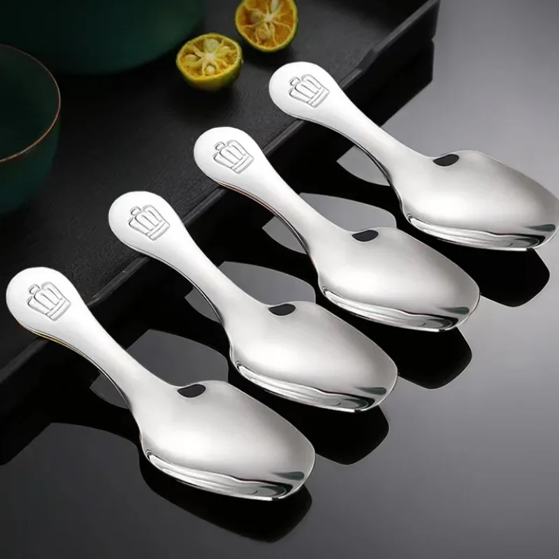 Stainless Steel Spoon Short Handle Spoons Coffee Tea Spoons Soup Dessert Snack Tableware Sets for Kitchen Cooking Accessories