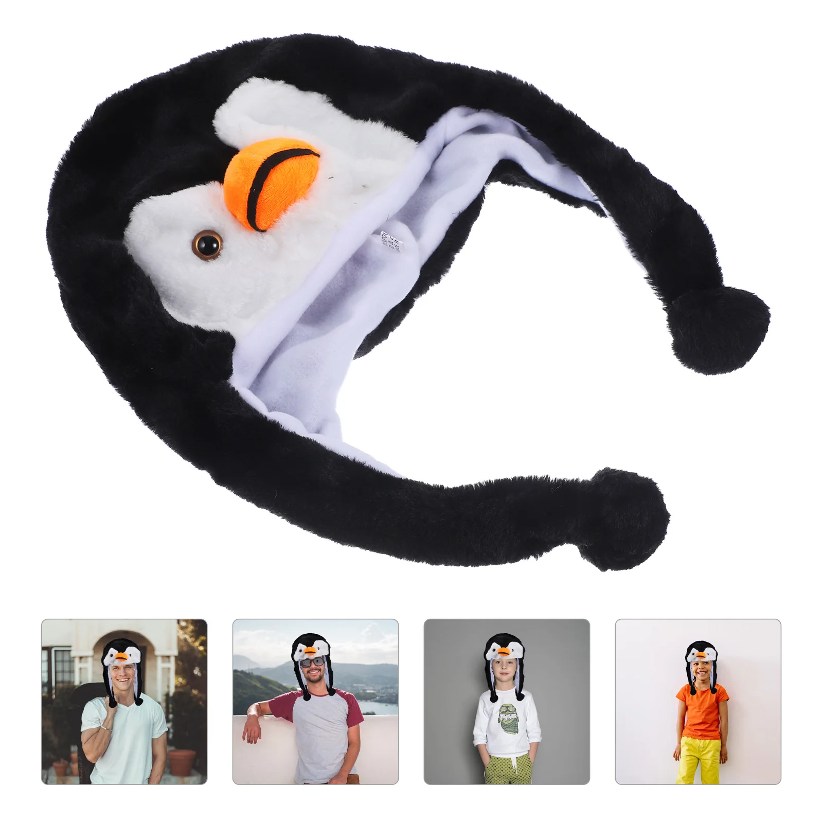 

Cute Penguin Hat Halloween Boy Girl Vintage Cartoon Animal Hat Winter Ski Style Hat Mascot Plush Warm Cap Hat Warmer For Party