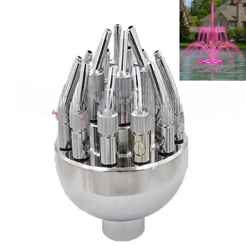 Jet type 304 stainless steel adjustable three-layer fountain nozzle three-layer sprayer nozzle