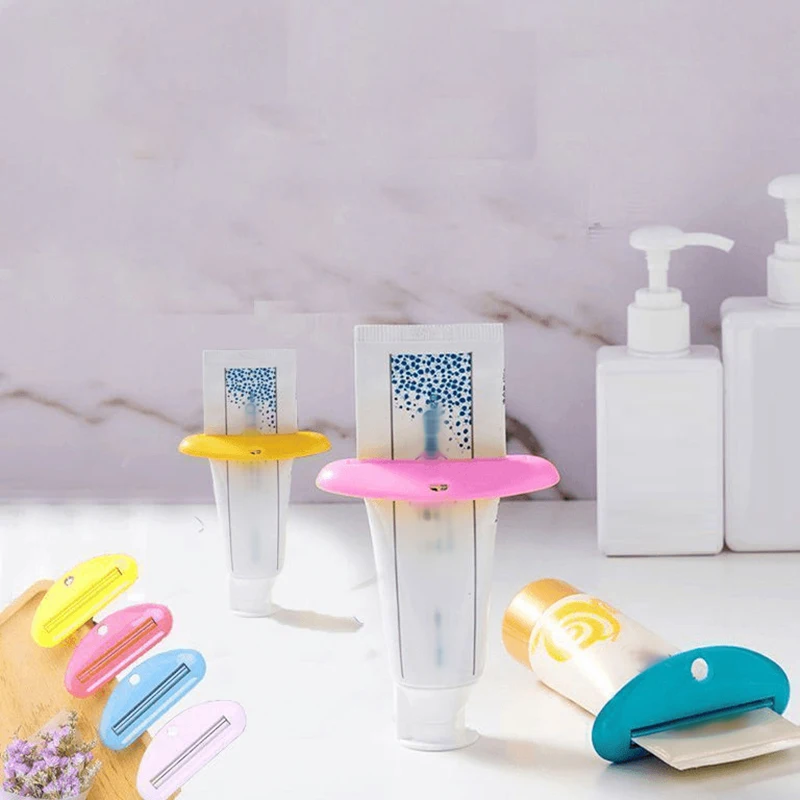 5pcs Multifunction Manual Toothpaste Dispenser Cream Tube Squeezer Bathroom Squeeze Paste Extruding Clip Squeezing Clamp