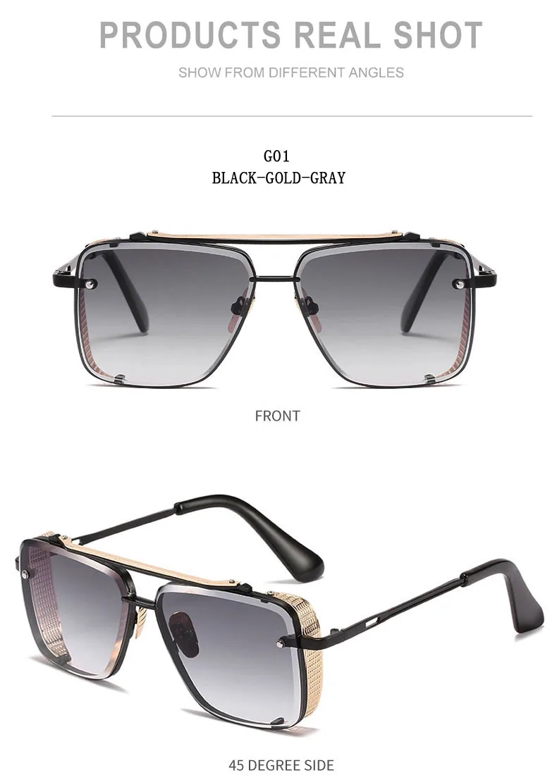 Metall Punk Sonnenbrille Für Männer Vintage Quadratische Mode Gläser 2024 Urlaub Sonnenbrille Frauen Trendy Gafas De Sol Hombre Zonnebril – Detail 18