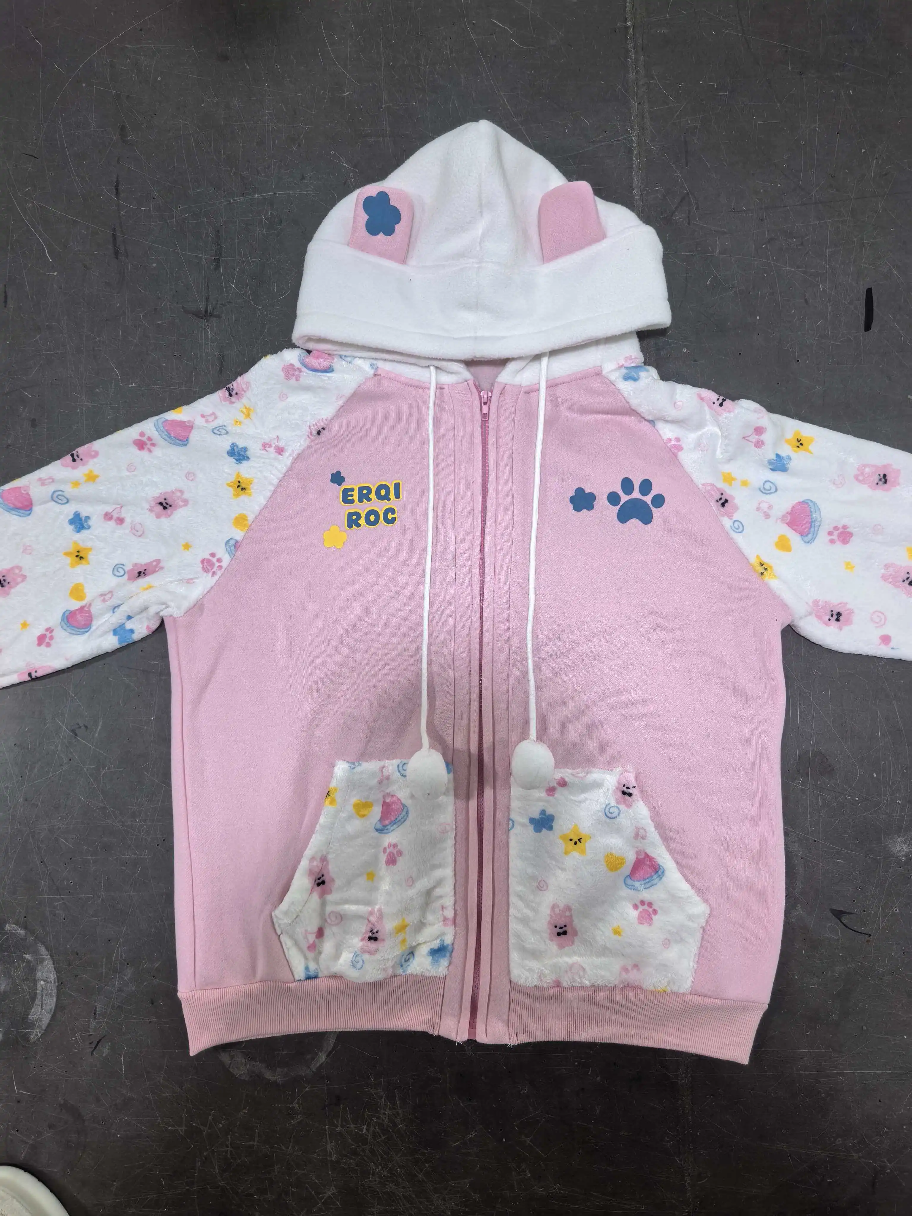 Autumn Japanese Kawaii Sweet Zipper Hoodie Jacket Women Print Design Sweatshirt Harajuku 2000s Warm Tops Clothes Korean Fashion