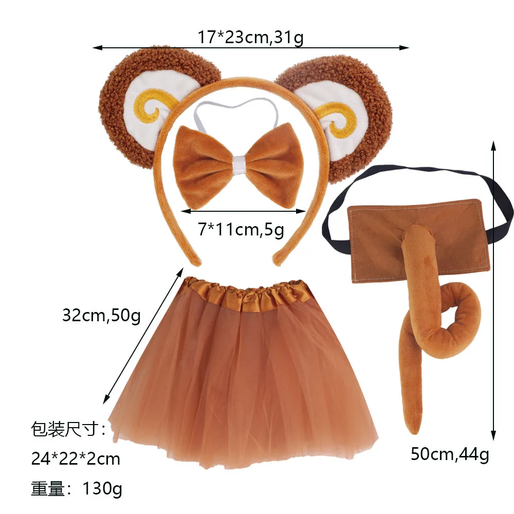 Vendita calda monkey Girl Cosplay monkey ear Costume gonna coda Carnival Party Bunny bow tie halloween