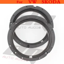 2PCs 6.5'' Front Door Stereo Speaker Mat for Vw Skoda Adapter Plates Bracket Ring Mat Black nylon for Volkswagen Golf
