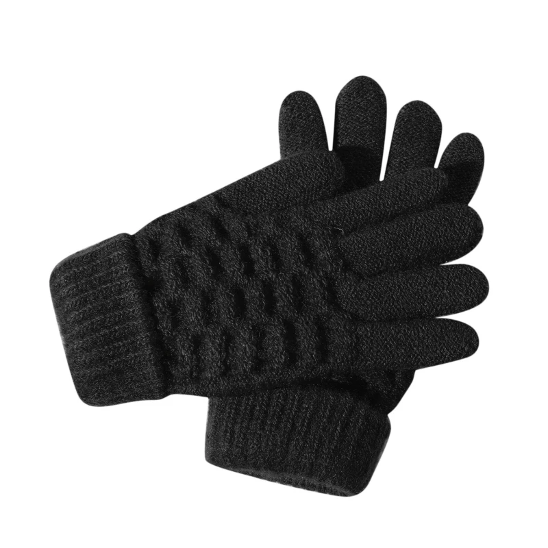 Children\'s Gloves Winter Warm Comfortable Soft Knitted Velvet Jacquard Clothing Accessories Practical Convenient Kids Gloves