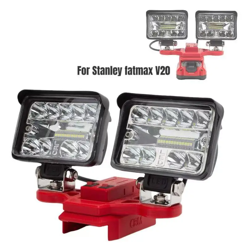 

For Stanley fatmax V20 Battery 56W Portable Power Batter Supply Portable LED work Light W/USB Charger Ports Lamp(No Battery)