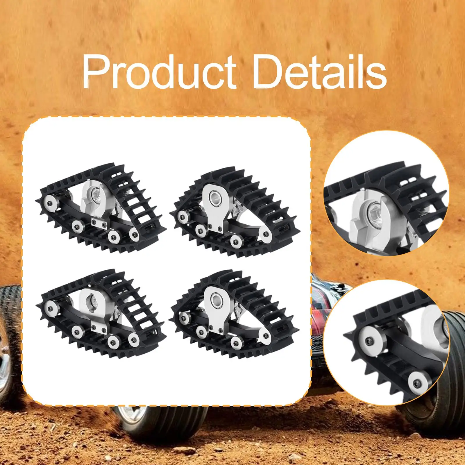 4 قطع عجلات المسار استبدال إطارات الثلج قسط محاكاة خفيفة الوزن ترقية الإطارات مجموعة لسيارة الزاحف RC 1/18 #5