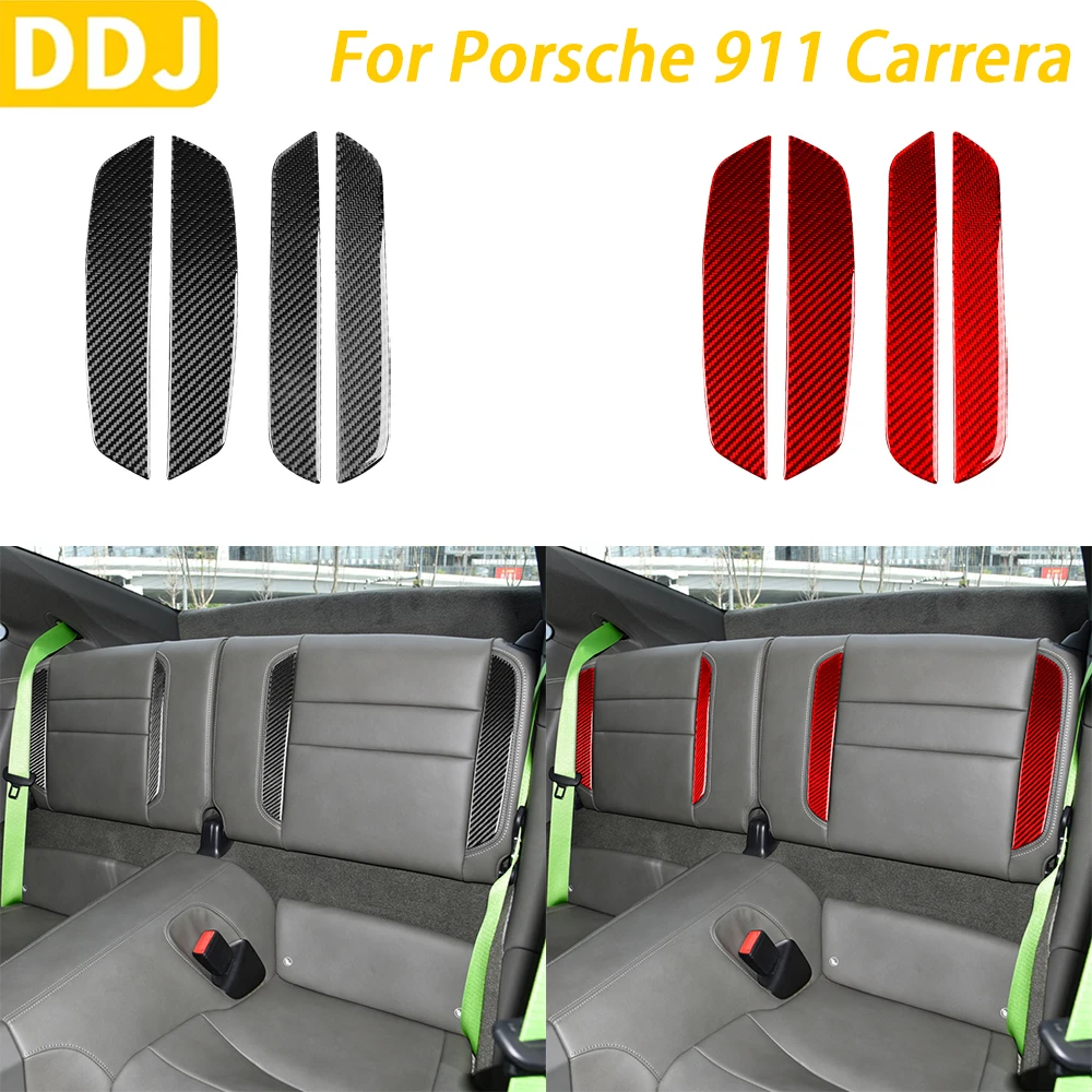 

For Porsche 911 992 Carrera 2019-2024 Carbon Fiber Rear Seat Backrest Panel Decorative Cover Car Interior Accessories Sticker