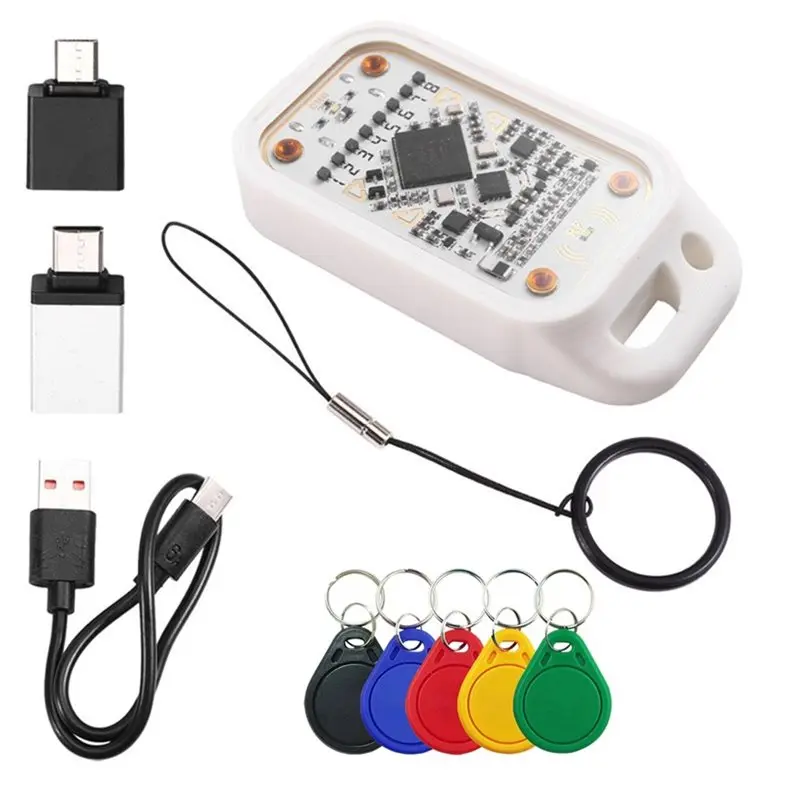 LXYB18B Chameleon V3.0 RFID Smart Chip Emulator Reader 125K 13.56Mhz ID IC Smart Card Tag Copyer Read Writer +5XUID Keychain