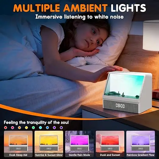 Sunrise Wake Up Alarm Clock Remote Sunset LED Bedside Lamp White Noise Sleep Aid Bedroom Home Decor Gift Box Set - view 4
