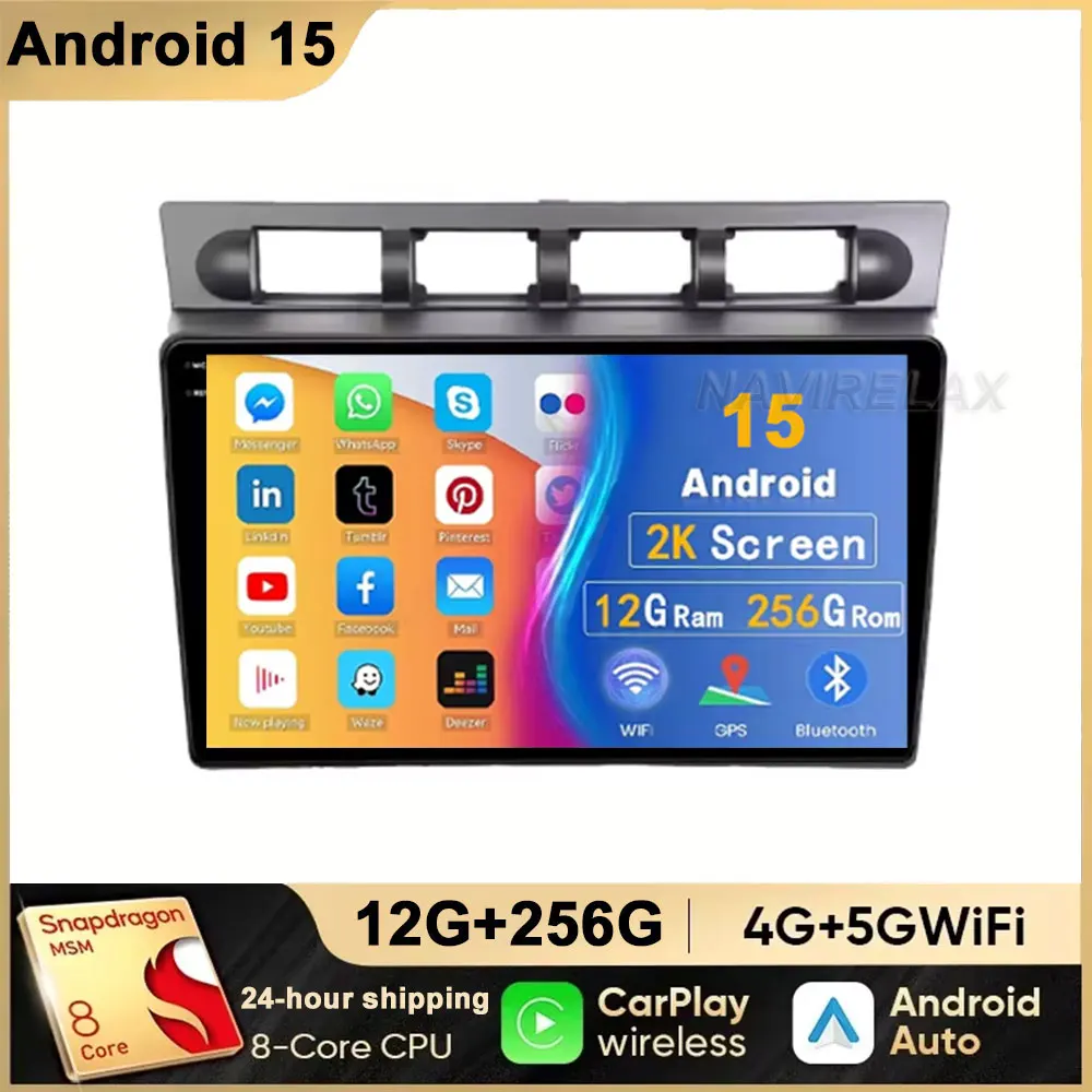 

Android 15 Carplay Auto 2K Screen Car Radio BT Multimedia Player For Kia Picanto SA Morning 2004 - 2007 2 din Autoradio Stereo