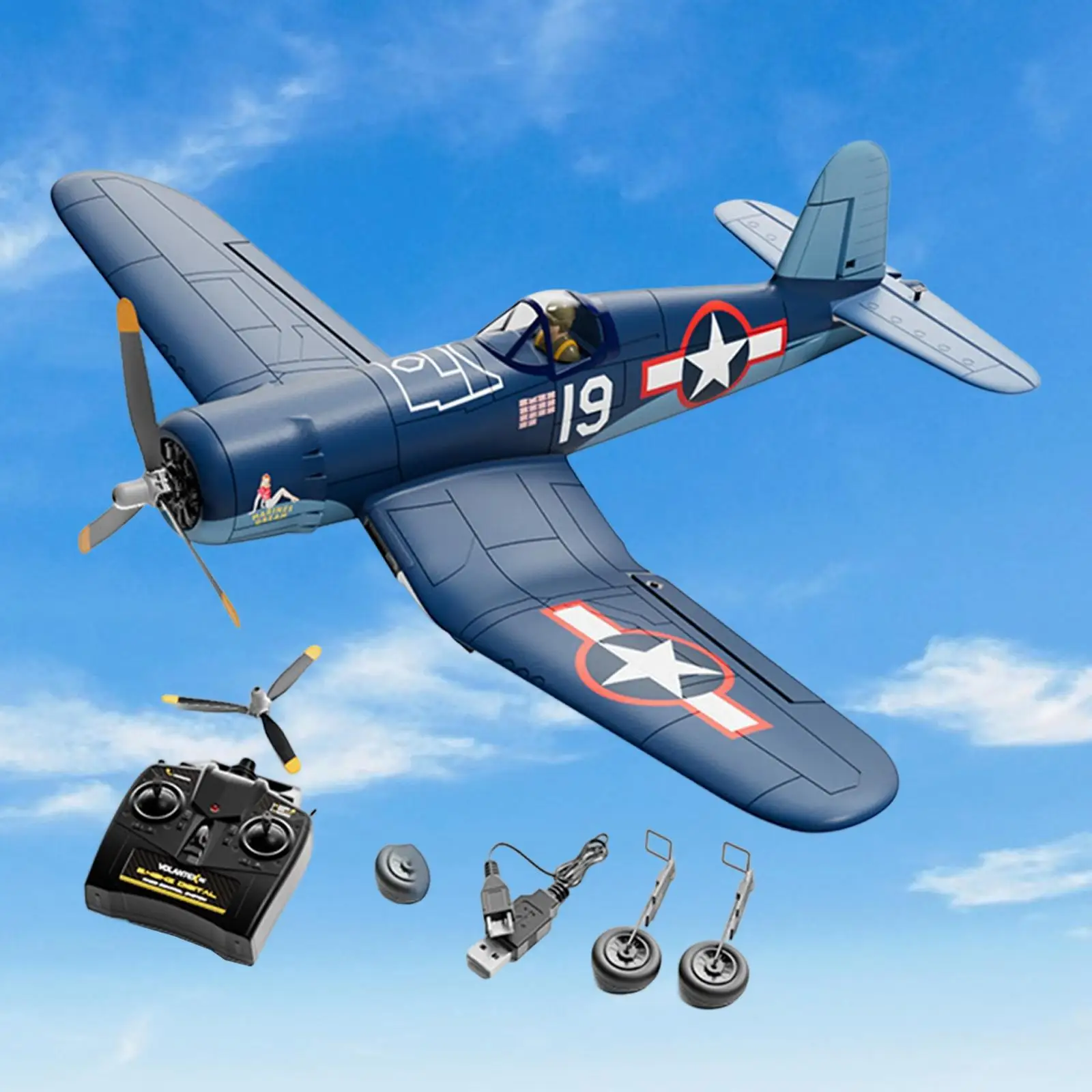 Avion RC 500mm, envergure fixe avec moteur sans balais, contrôle facile, jouet de jeu en plein air, modèle de chasse pour enfants et adultes, cadeau d'anniversaire